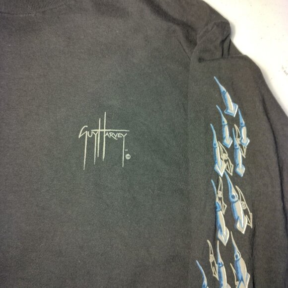 Guy Harvey Bluewater Shirt Men Medium Long Sleeve Blue Marlin Sea Fishing Fish - Picture 6 of 11